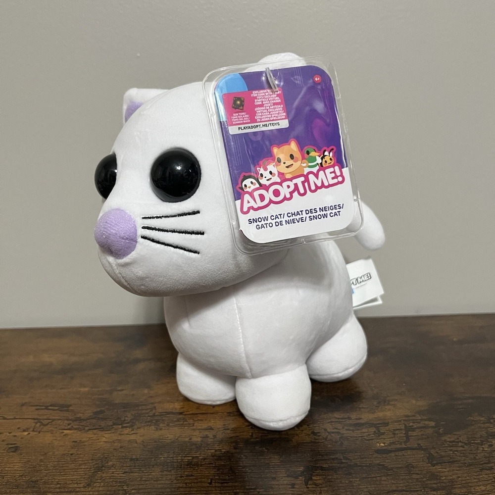 Adopt Me White Snow Cat 8" Plush With Code